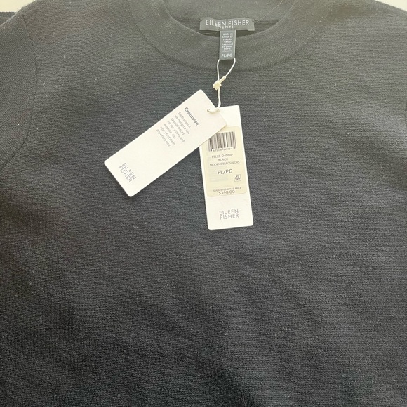 Eileen Fisher black stretch wool dress or long top - Picture 3 of 6